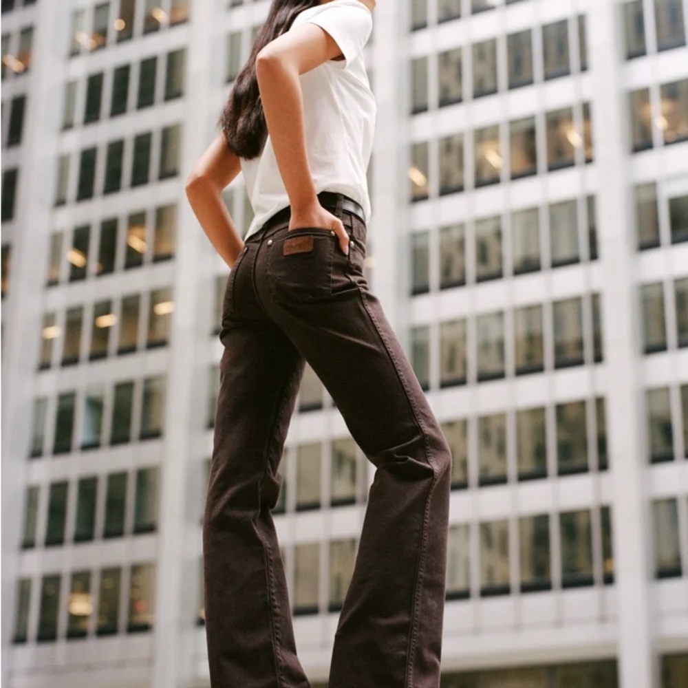 STAUD x wrangler Dark Brown Flare Jeans
